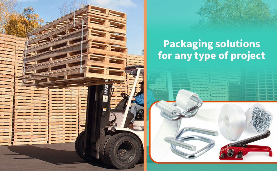 Heavy Duty Pallet Strapping Tools Kit for 1/2"3/4" Strap