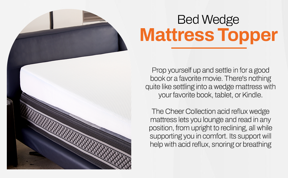Cheer Collection Acid Reflux Bed Wedge Mattress Topper for