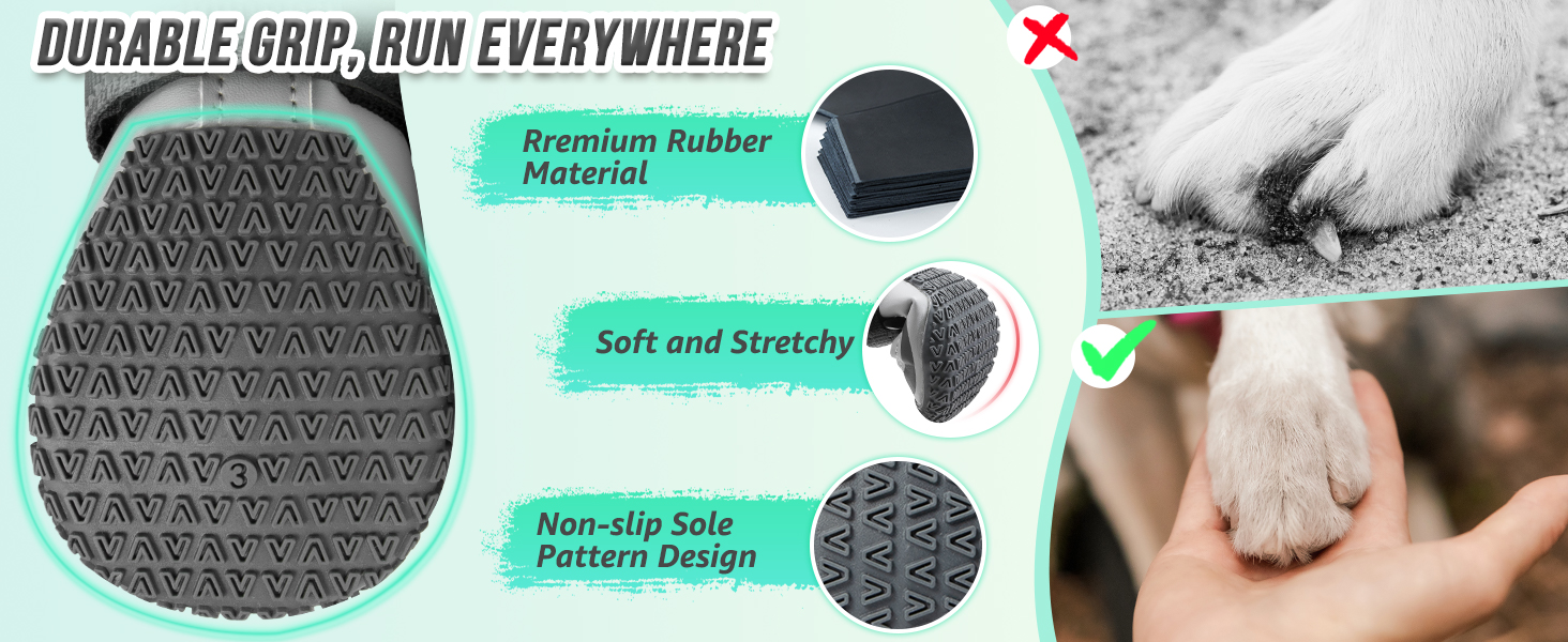 Eyein Dog Shoes for Injured Paws, Adjustable Breathable Dog Boots Paw Protector for Walking Hardwood Floor Outdoor, Anti-Slip Rubber Puppy Booties for Large Medium Small Breeds 12 dog shoes