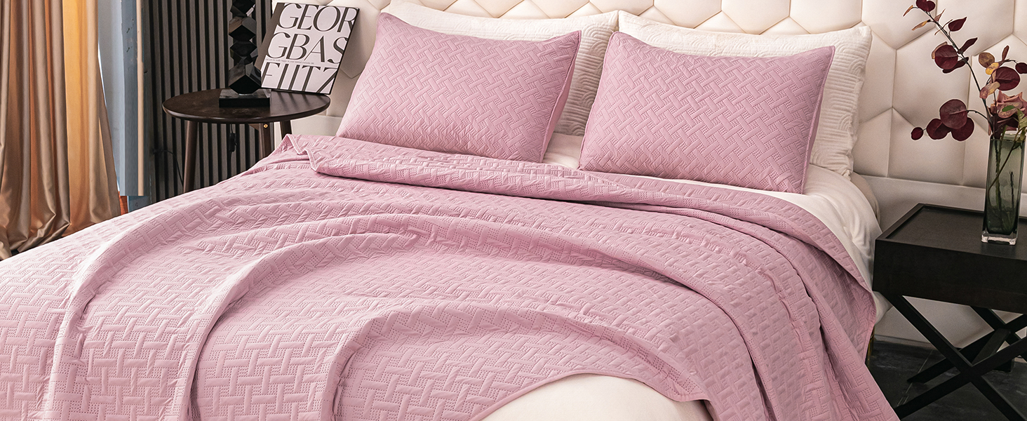 FLYMME Queen Quilt Bedding Set White Lightweight Bedspreads