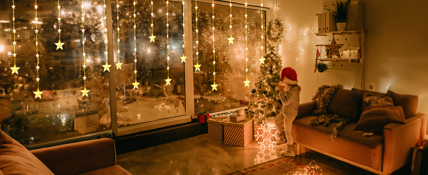 christmas curtain lights
