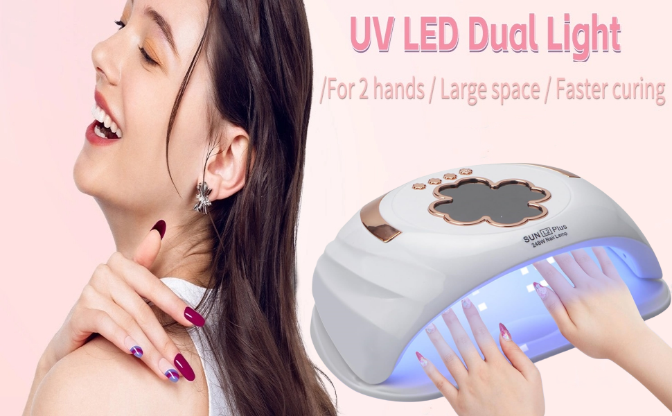 Led UV Nail Lamp for Dual Hands, Large Space Nail Dryer Curing Light - Will A Uv Nail Lamp Kill Toenail Fungus