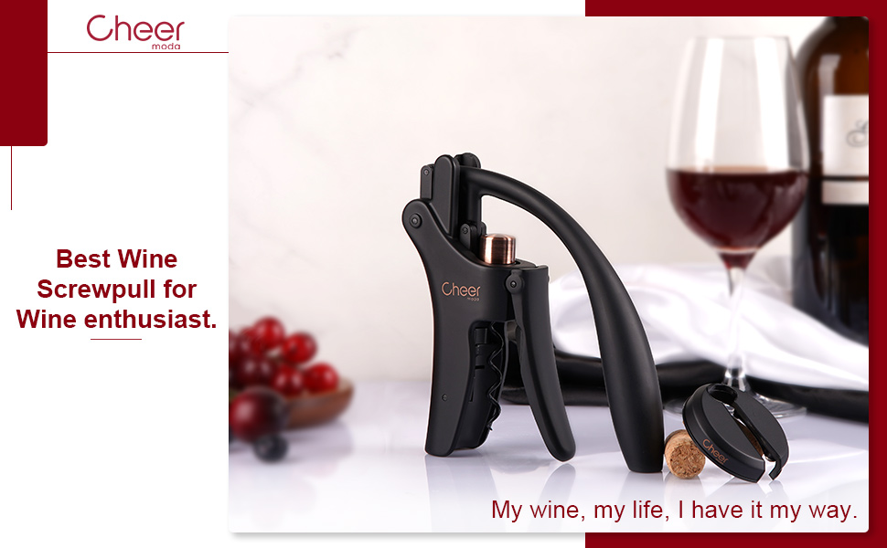 Cheer Moda Screwpull Levers Professional Compact Vertical Corkscrew