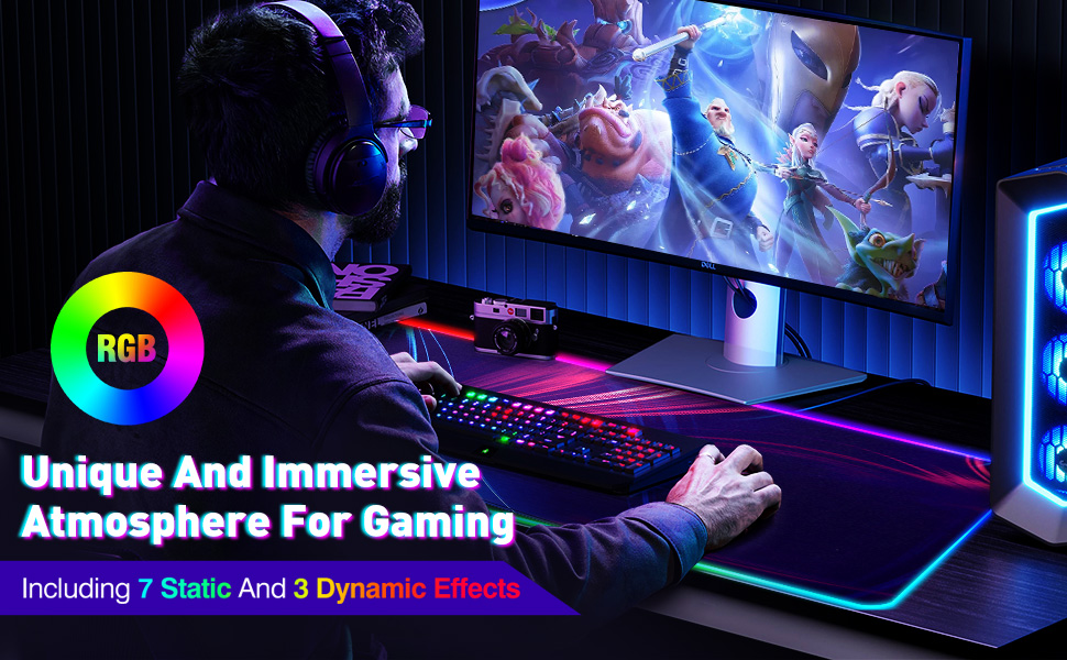 Gaming Mouse Pad,15w Wireless Charging RGB Mouse Pad