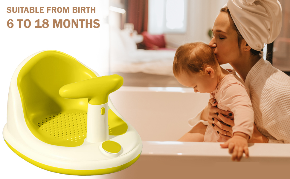 Multifunctional Baby Bath Seat Chair Detachable Handle Soft Shower Stool Newborns Infants