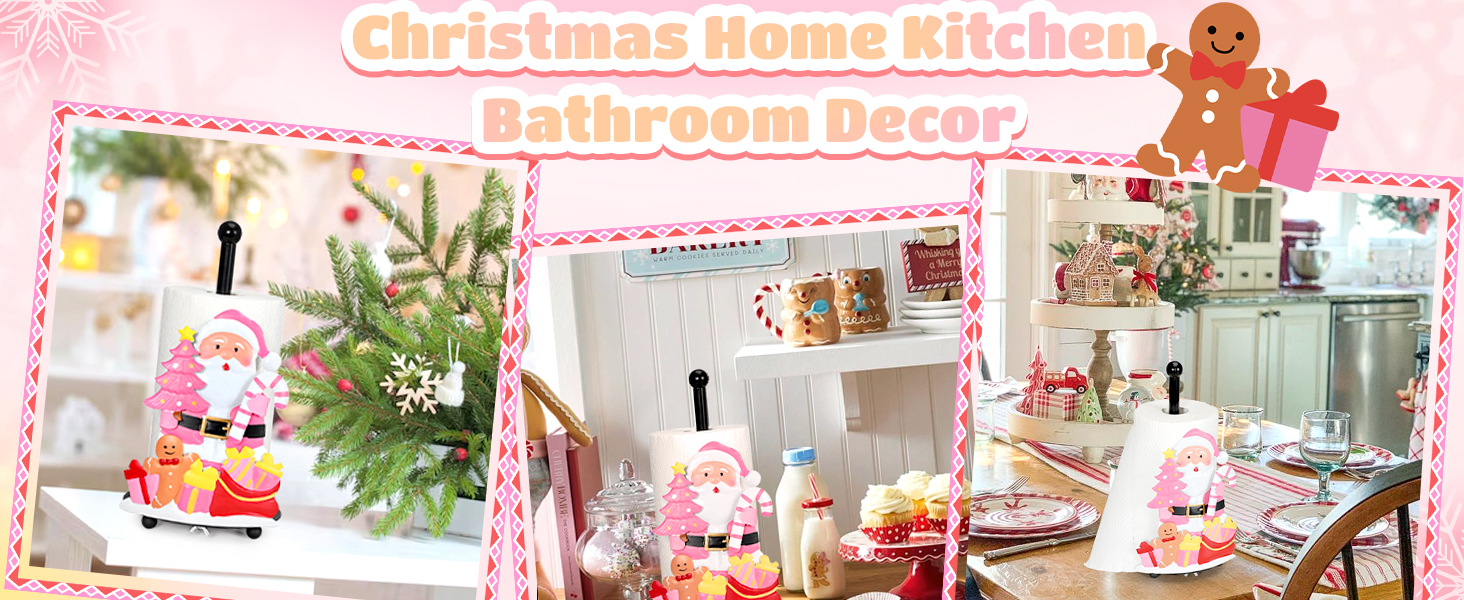 pink kitchen christmas decor