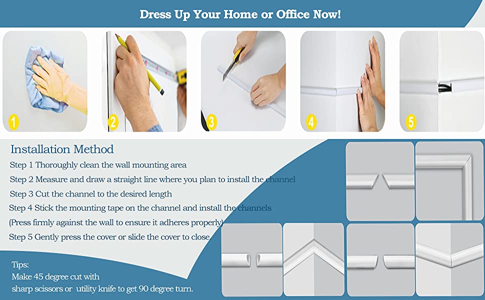 One Cord Cover Wall 153in Mini Wire Hider, Wire Cover for Hiding