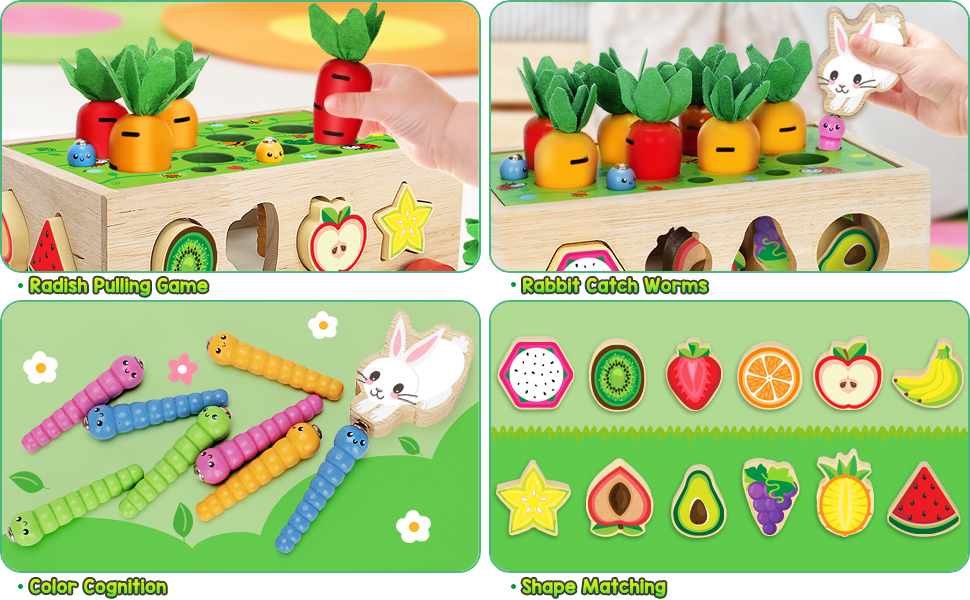 BAYSING Montessori Toys Carrots Harvest Game