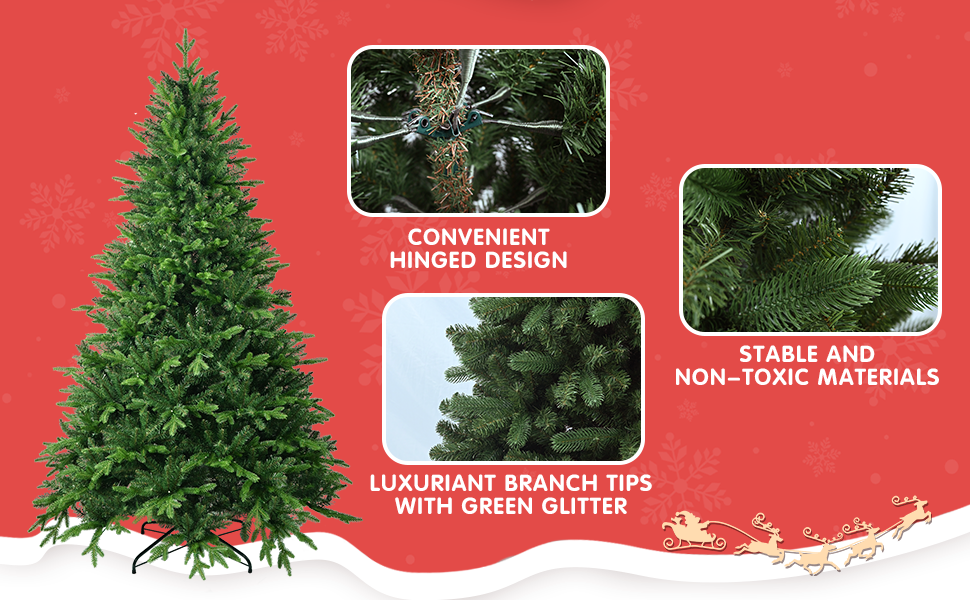 5 FT Artificial Christmas Tree with 1020 PE&PVC Mixed Branch Tips