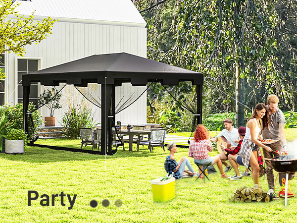 kaz Outsunny 10x13ft Gazebo Party Tent Outdoor Canopy Garden Sun