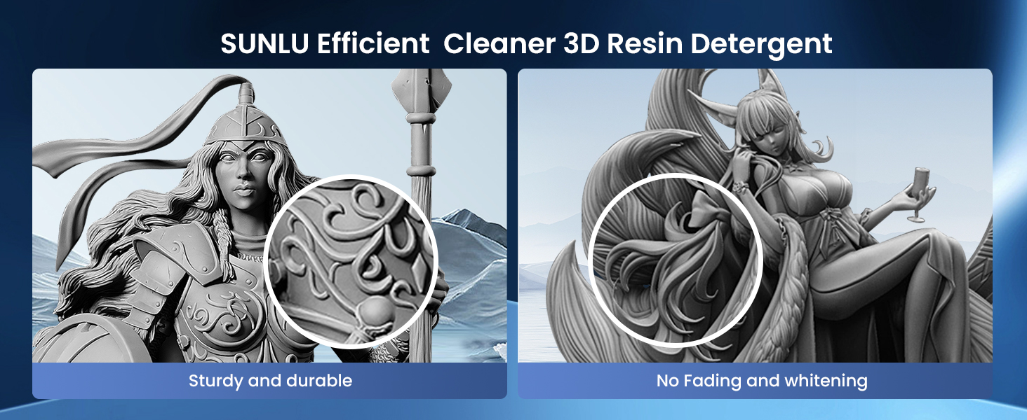 SUNLU 3D Printer Resin Detergent, Gentle on Hands 3D Resin Cleaner, Low