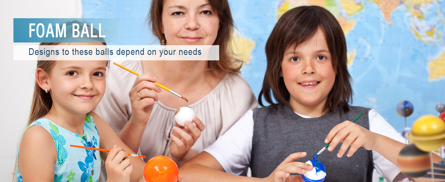 Pllieay 130 Pieces 7 Sizes Foam Balls, White Polystyrene Craft Foam Balls for Art