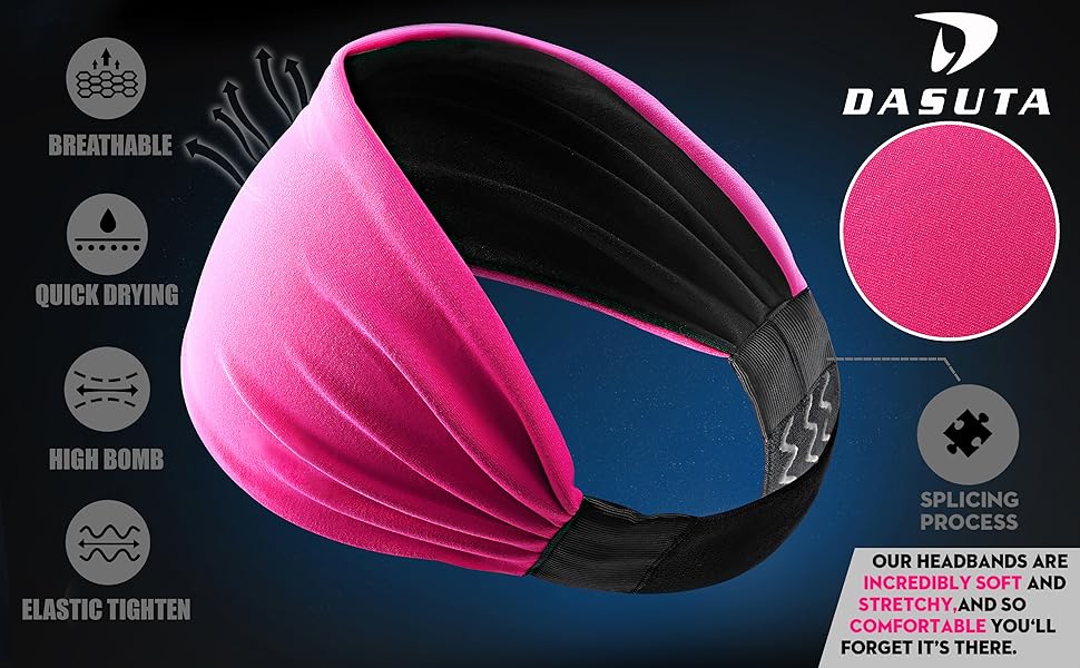 Workout Headbands for Women NonSlip Sports Sweatbands