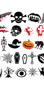 Halloween Skull Scar Temporary Tattoos