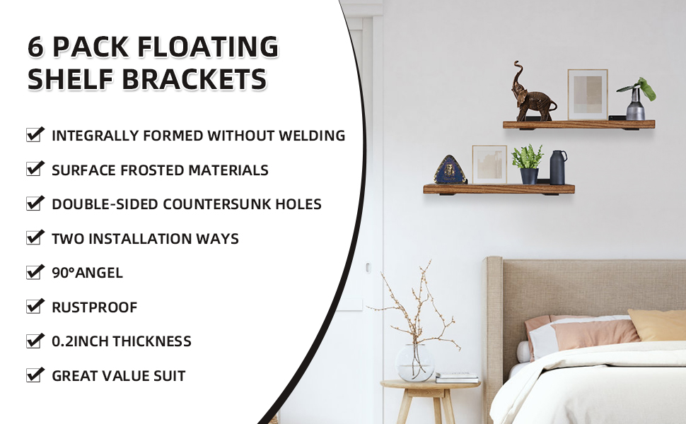 Floating shelf brackets