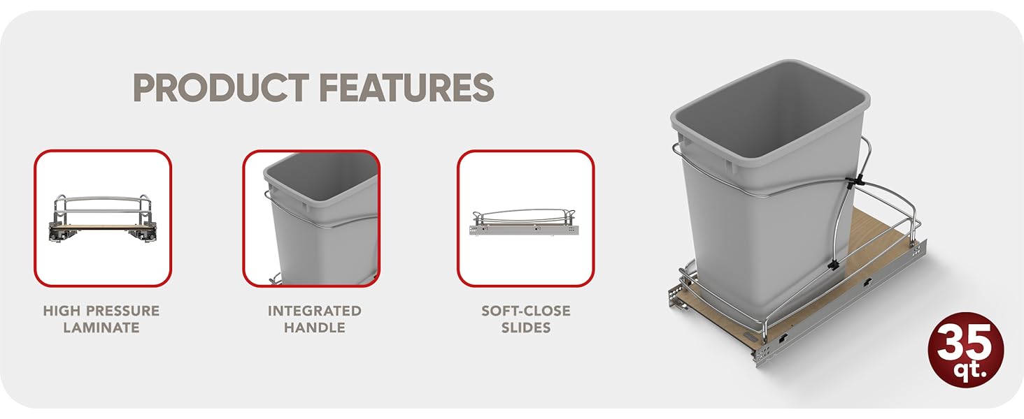 Steel Bottom Mount Double 35 qt. Pull Out Waste/Trash Container w/Soft Close_carousel2