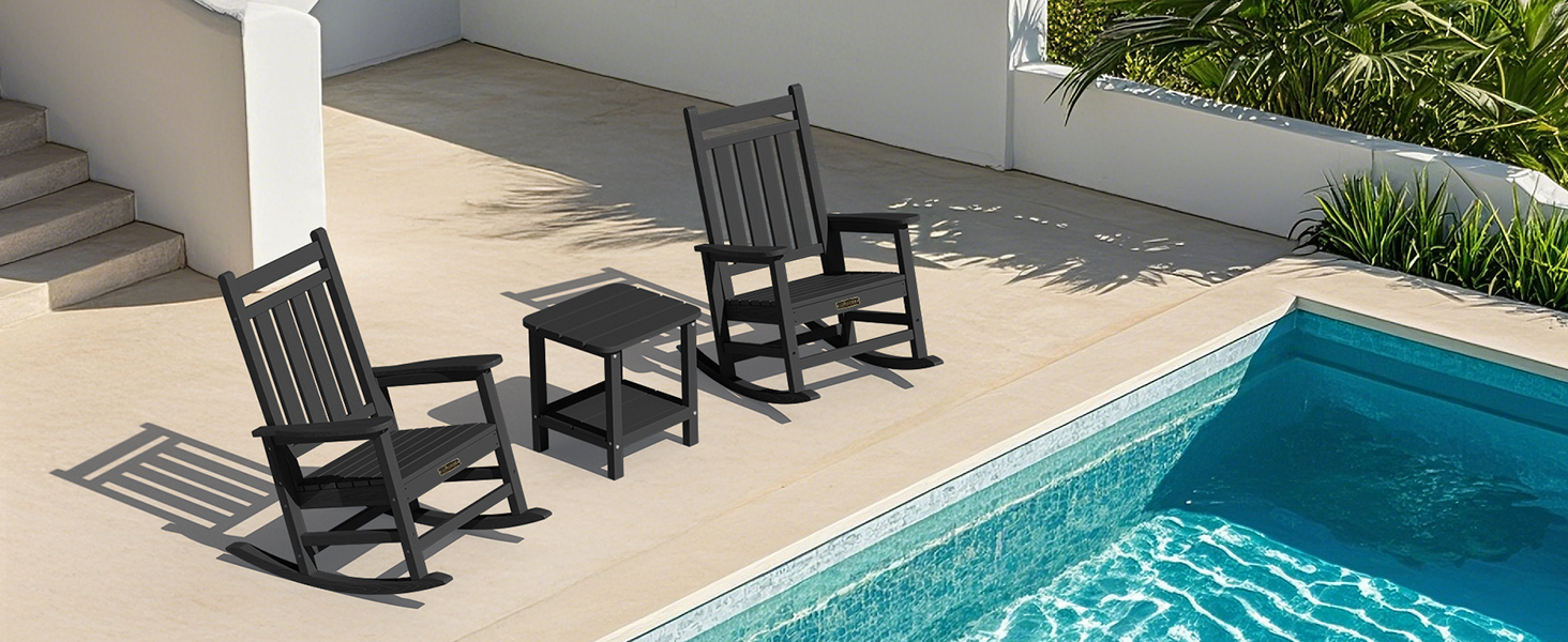 black outdoor rocking chairs set of 2
