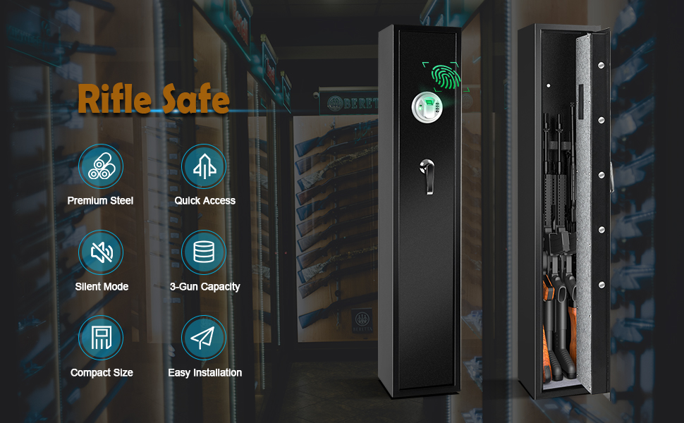 Safstar Refile Safe, Electronic Gun Security w/3 Access Ways