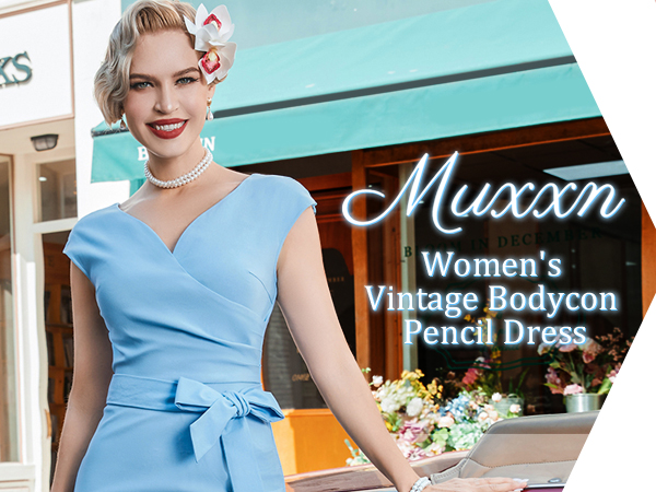 Amazon.com: MUXXN Women's Midi V Neck Pleated Cap Sleeve