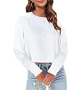 Tankaneo Womens Long Sleeve Crop Tops Loose Fit Fall Cropped Tshirt 2025 Crew Neck Casual Shirts