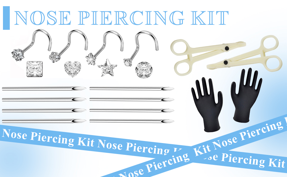 Nose Piercing Kit 20Pcs Professional Nose Piercing Kit 18G 20G Nose