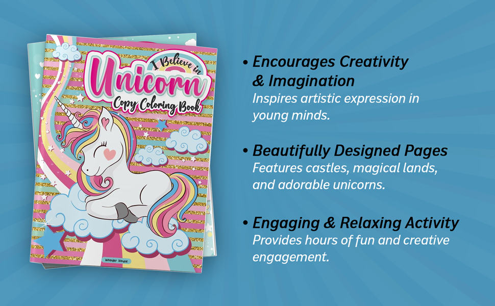 I Believe In Unicorn Copy Coloring Book: Fun Activity Books For Children