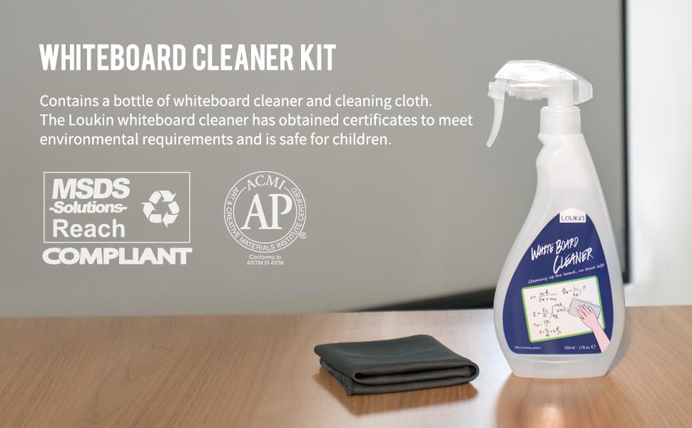 LOUKIN NonToxic Whiteboard Cleaner, 17oz Dry Erase Board Cleaner, Low