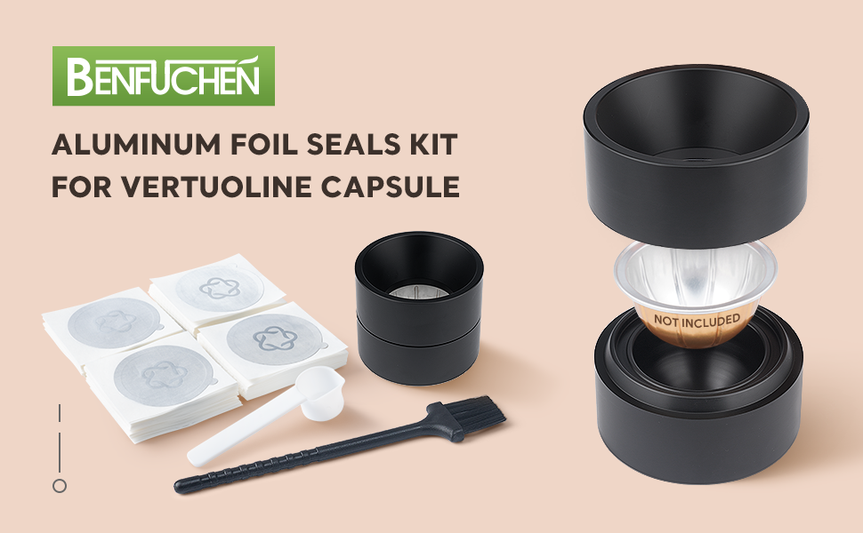 Aluminum Foil Seals Kit to Reuse Coffee Capsules Compatible with
