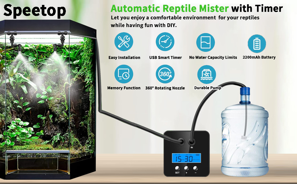 Reptile Humidifier J&A Automatic Mister For Terrariums, With