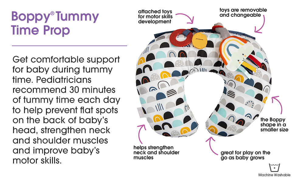 Boppy Tummy Time Prop Pillow Black and White Modern