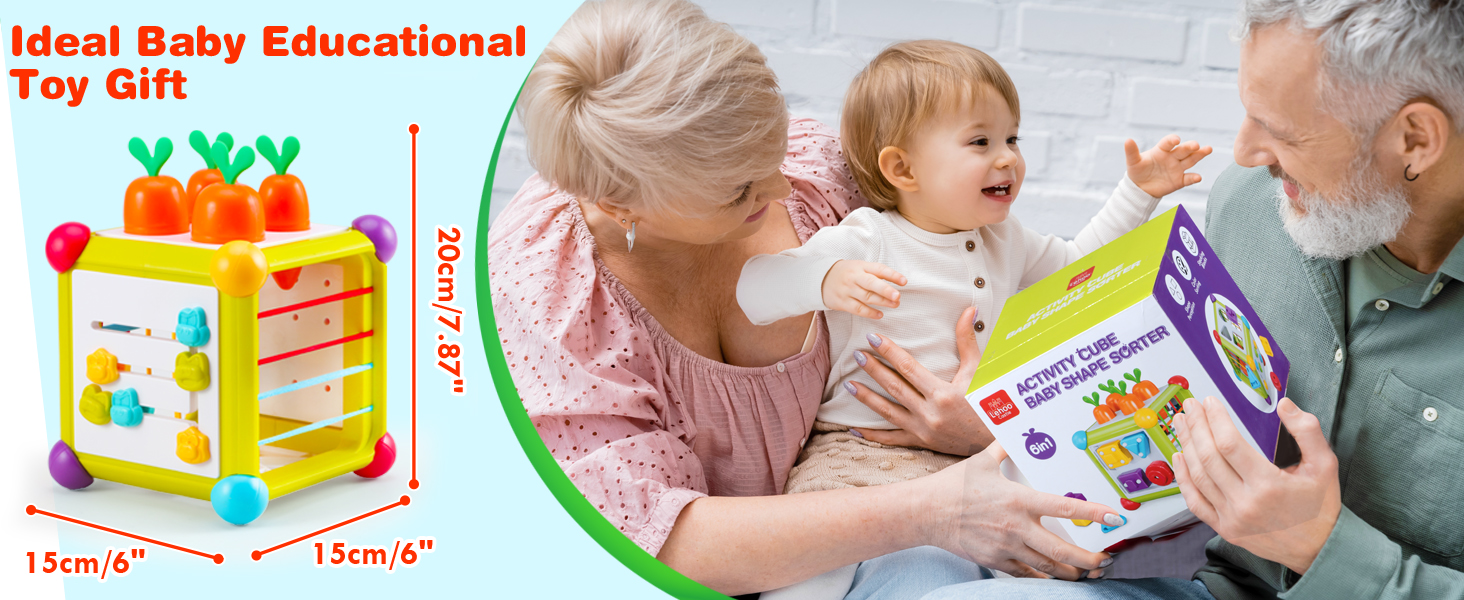 Activity Cube for Toddlers 13, Carrot Montessori Toy