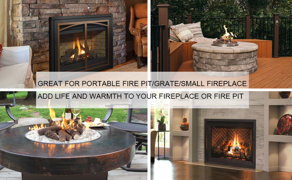 Skypatio Gas Fireplace Logs Set, 9 PCS Ceramic Wood Logs