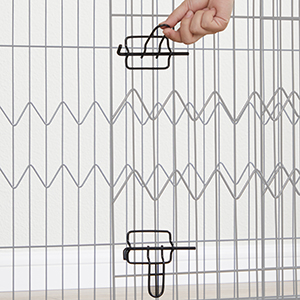 FEANDREA Parc Pour Chien, Clôture, Enclos, Cage, 4 Panneaux Rectangulaires, Porte Coulissante Avec Doubles Verrous, 122 X 80 X 70 Cm, Pour Intérieur, Chiens, Lapins, Noir Par Songmics PPK003B01 13 1