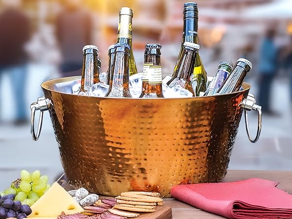 Insulated and leak proof beverage tubs for parties indoors or outdoors.