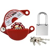 HiLKCO Gate Valve Lockout Device with Safety Padlock – OSHA-Compliant Lockout Kit for Outdoor Fau...