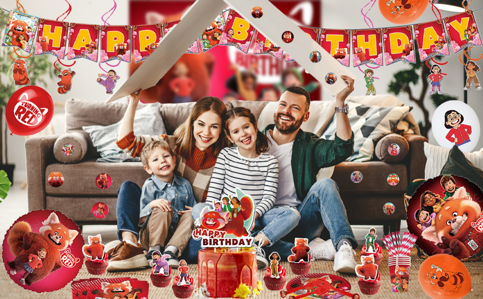 Turning Red party supplies