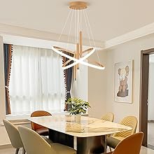ORANOOR LED Gold Modern Chandeliers for Dining Room Living Room, Dimmable Kitchen Pendant Lamp