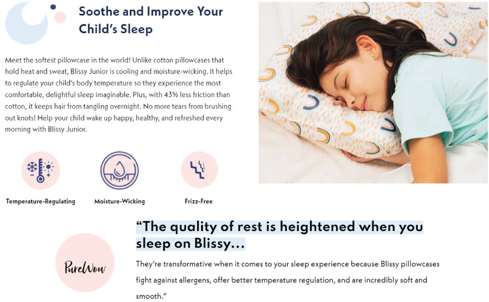 Blissy Toddler Silk Pillowcase 100 Pure Mulberry Silk 22 Momme 6A HighGrade