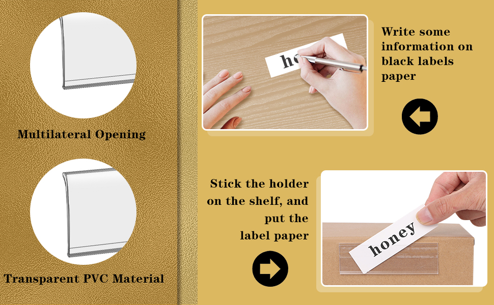 100Pack Shelf Tag Label Holders Adhesive 4" x 1" Clear