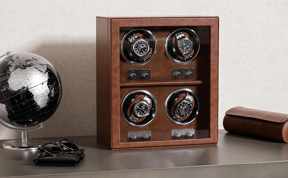 ROTHWELL 4 Watch Winder for Automatic Watches with Quiet