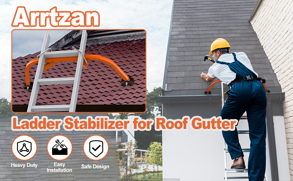 Arrtzan Ladder Standoff, Heavy Duty Steel Ladder standoffs for gutters