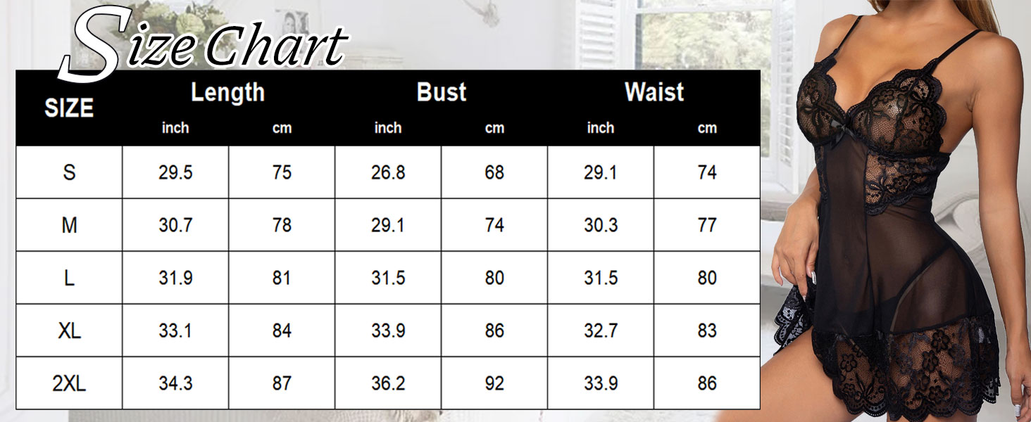 Lingerie Sexy Femme Tenue en Dentelle Nuisette sous Vêtements