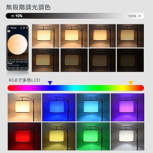 調光機能とカラーオプションを備えたモダンなフロアスタンド 調光機能とカラーオプションを備えたモダンなフロアスタンド