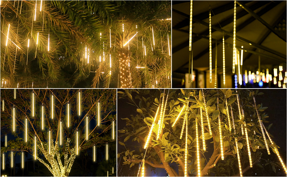 Aluan Christmas Lights Outdoor Meteor Shower Rain Lights, 20 Tubes 960