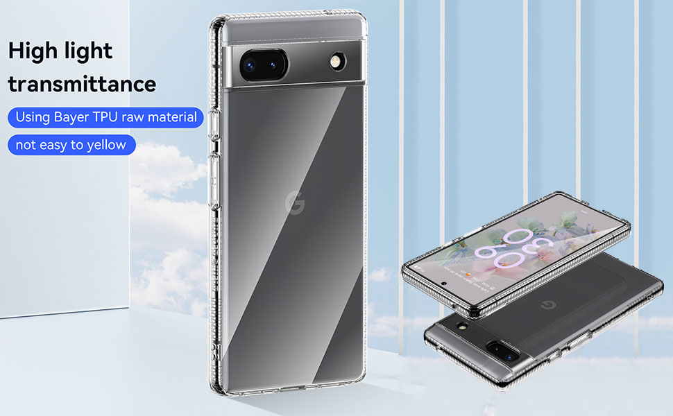 for Pixel 6A Clear case,Slim Thin Soft Skin Silicone