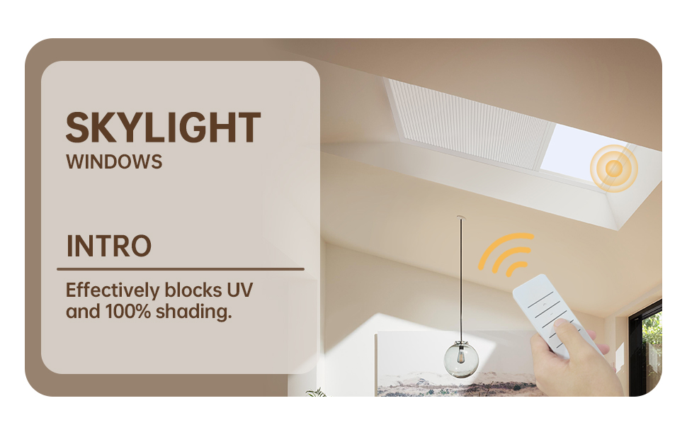 MaKefeile Motorized Skylight Shades Blinds Cellular