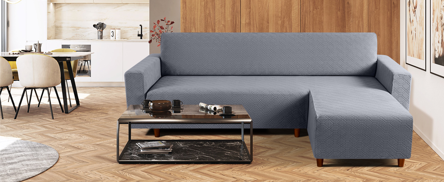 VANSOFY L Shape Couch Cover 1Piece Sofa Cover Washable L Shape Sofa Slipcover Furniture