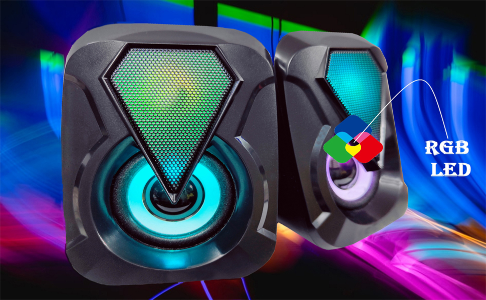 DZK Pc Speakers for Computer 5 watts 2.0 Multimedia Speaker with USB