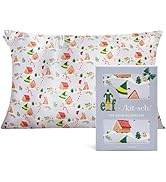 Kitsch x Elf Periwinkle Christmas Satin Pillowcase with Zipper for Hair & Skin, Softer Than Silk ...