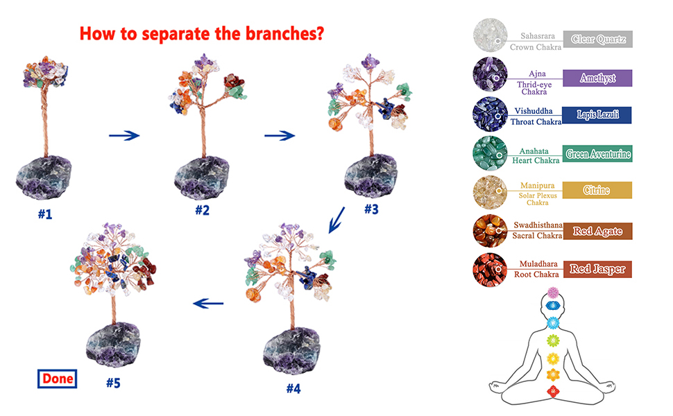 crystals stones money tree home decor